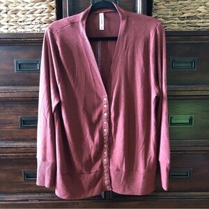 Zenana red snap down cardigan sweater size 2X